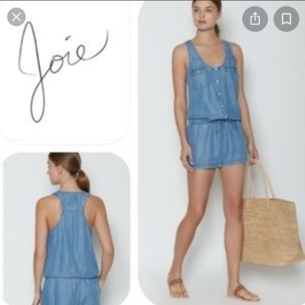 Soft Joie Blue Sleeveless Jumpsuit